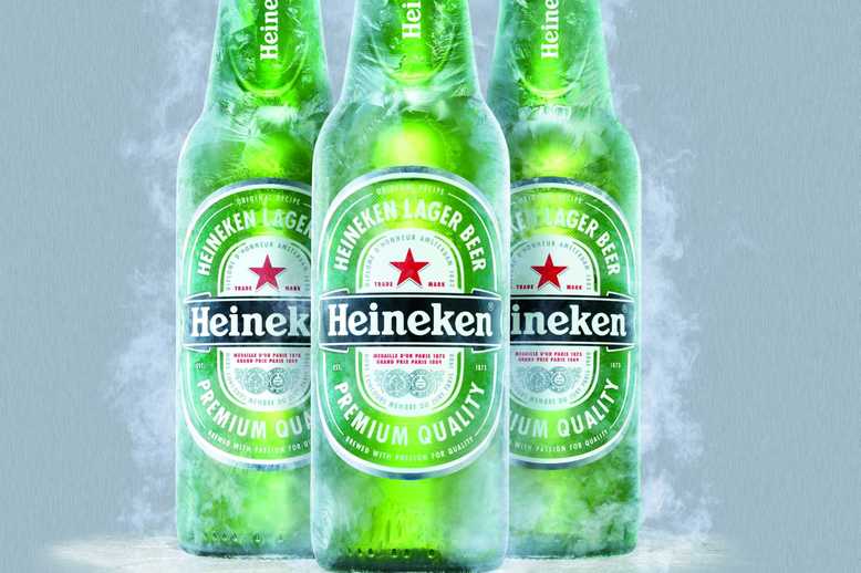 Ice cold Heineken Beer