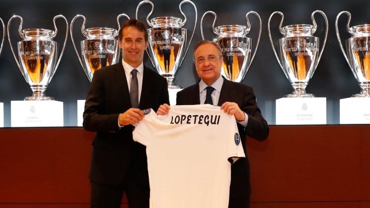 Lopetegui and Real Madrid president Florentino
