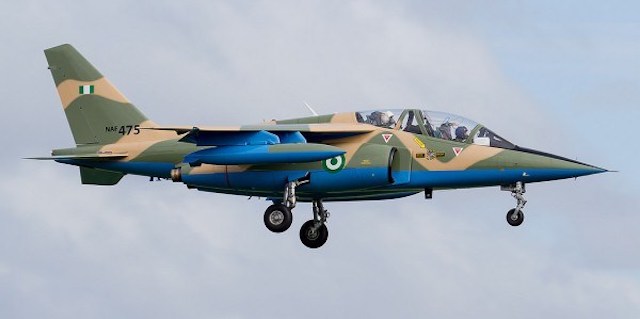 Nigerian Air Force Alpha jet: bombs Boko Haram training camp