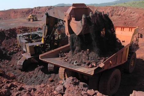 An iron ore mining site