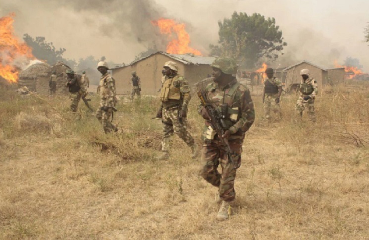 Nigerian troops fighting Boko Haram in Borno