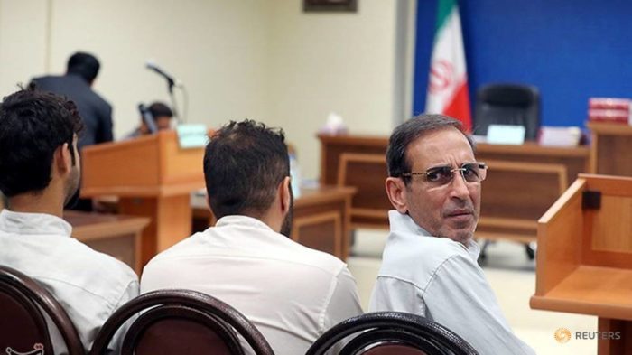 One of the men Iran executed Vahid Mazloumin in court in September