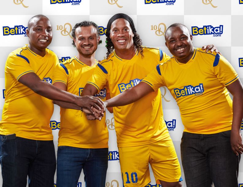 Ronaldinho, second right is now the Brand Ambassador for Kenya’s Betika