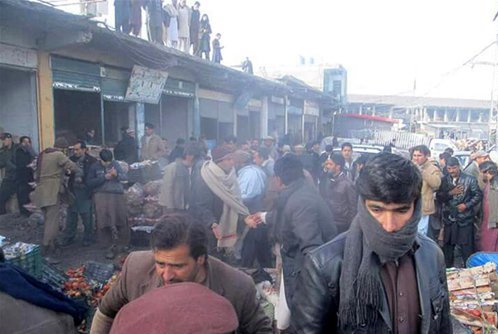 Scene of Pakistan market blast