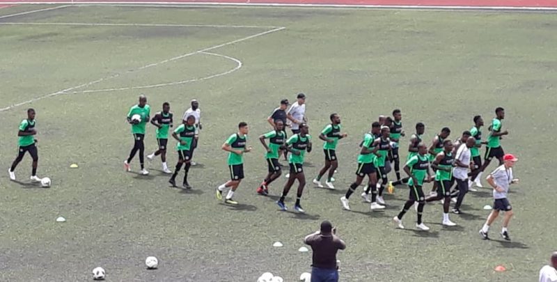 The Super Eagles during training