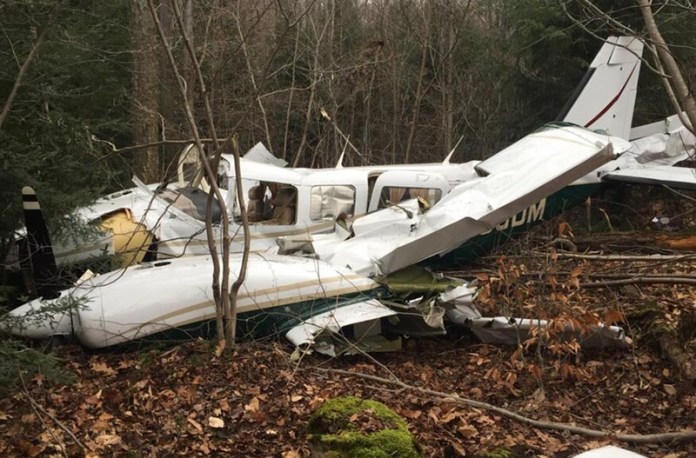 The crashed plane