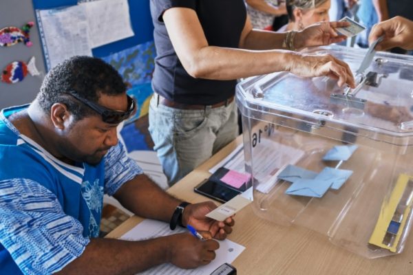 Voting in New Caledonia during the referendum