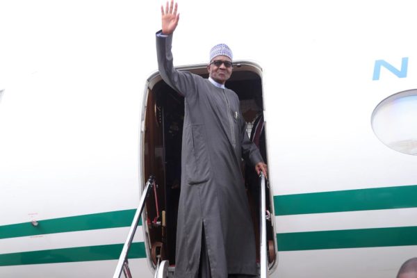 President Buhari departs for Paris Peace Forum
