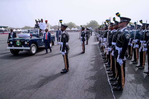 Buhari inspects the graduating cadets