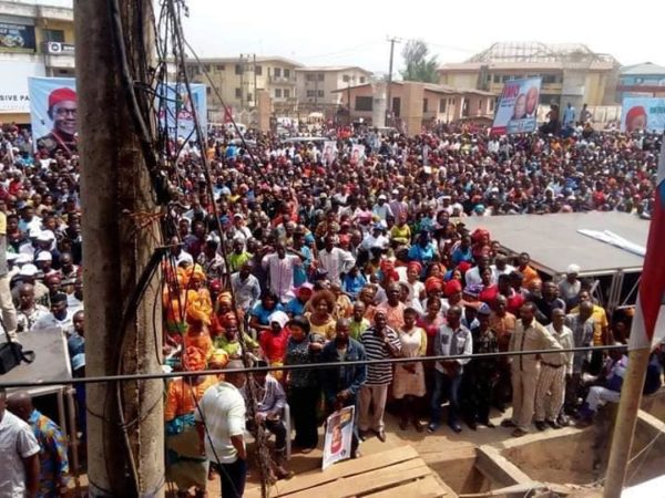 The crowd at Hope Uzodinma’s rally in Owerri, Imo state