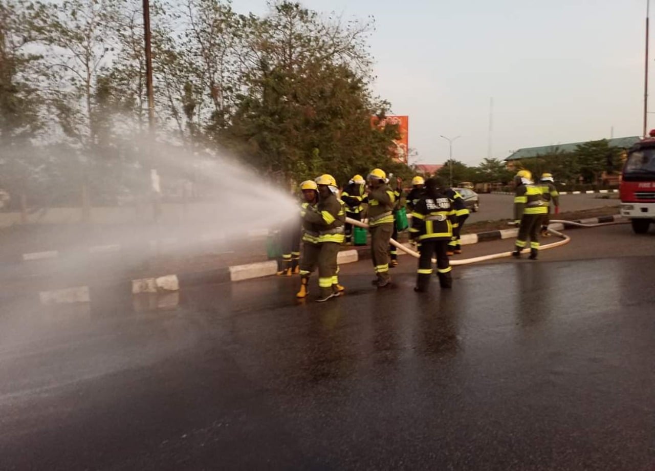 covid-19:-fire-service-continues-decontamination,-fumigation-of-enugu-metropolis,-environs
